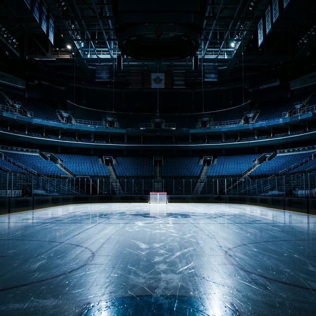 Hockey arena at ice level
